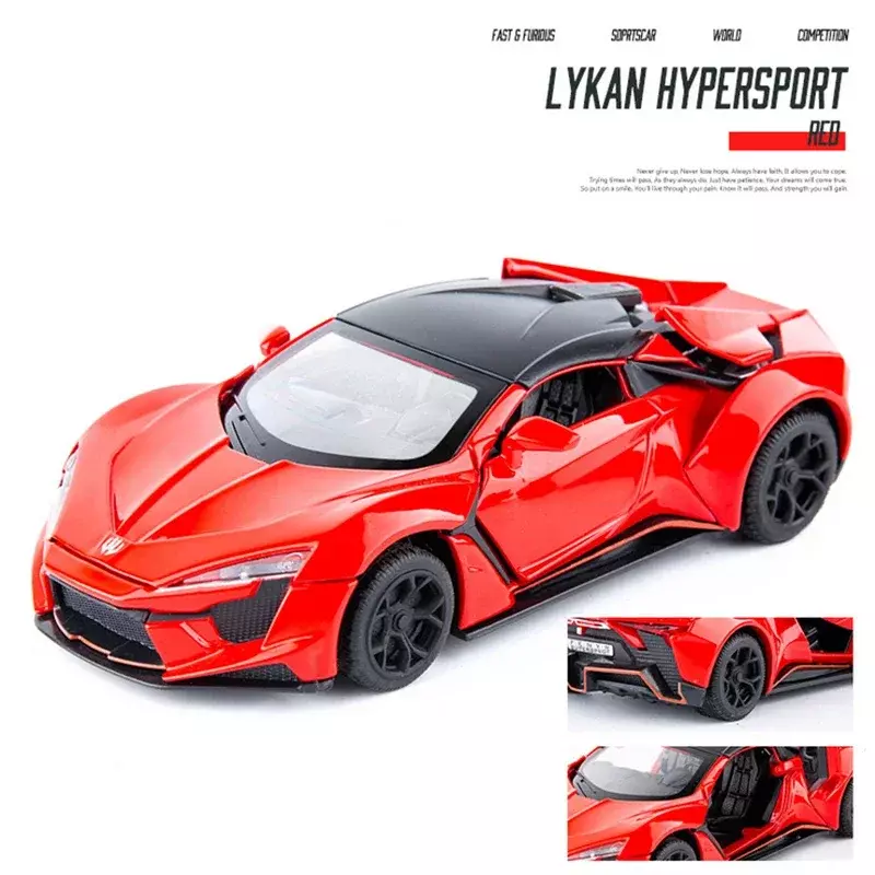 1:32 Lykan Hypersport, wysoka symulacja odlewane modele ze stopu metalu modelu samochodu, światło dźwiękowe, zabawki na prezenty dla dzieci kolekcji