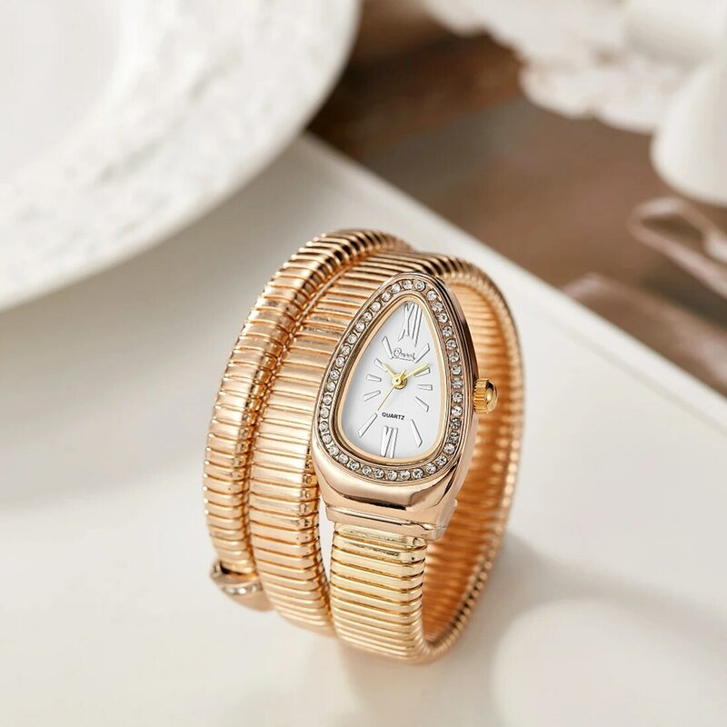 Reloj de pulsera de cuarzo para mujer, pulsera de lujo, color dorado y plateado, color negro y dorado