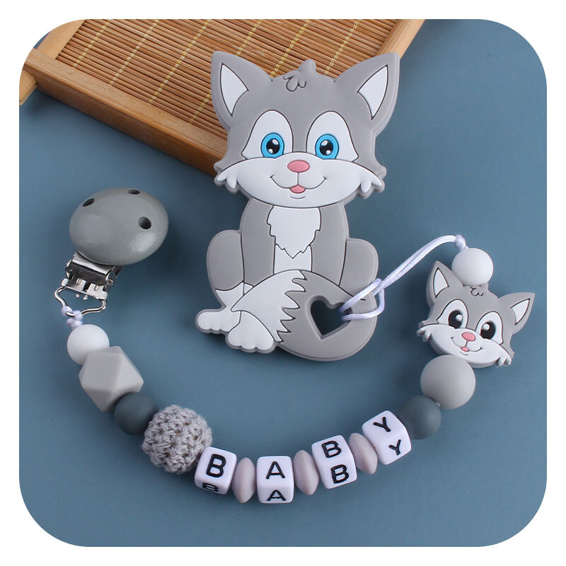 1-2pcs Personalized Name Baby Pacifier Clips Chains Teethers Dummy Nipple Holder Clip Newborn Pacifiers Teething Toy Accessories