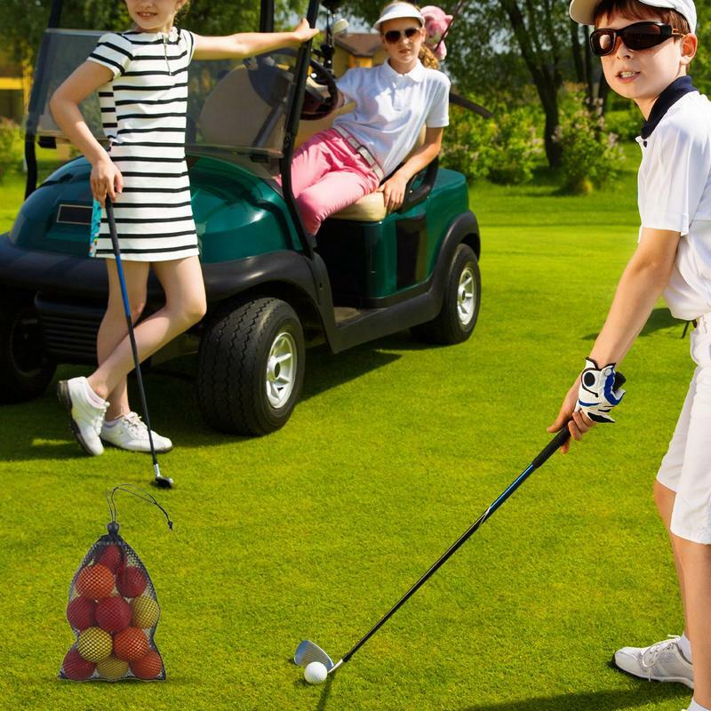 Siatkowa piłka golfowa torba nylonowa składana siatkowa torba, oszczędzająca miejsce torba na piłki tenisowe czarna siatka na poligon