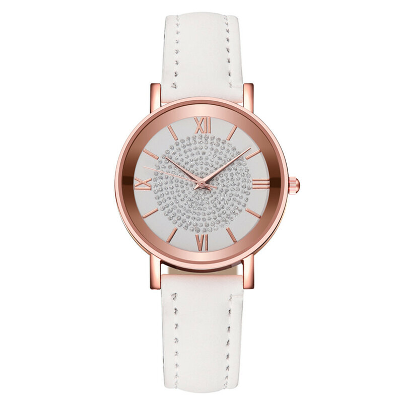 Luxe Horloges Voor Vrouwen Vintage Lederen Band Dames Horloge Rvs Steel Wijzerplaat Casual Bracele Horloge Montre Femme Strass 2023