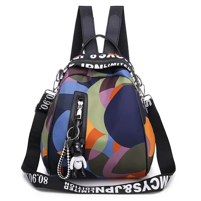 Новый модный разноцветный двухцелевой женский рюкзак с двойным плечом и защитой от кражи для путешествий на открытом воздухе с подвесным ремнем