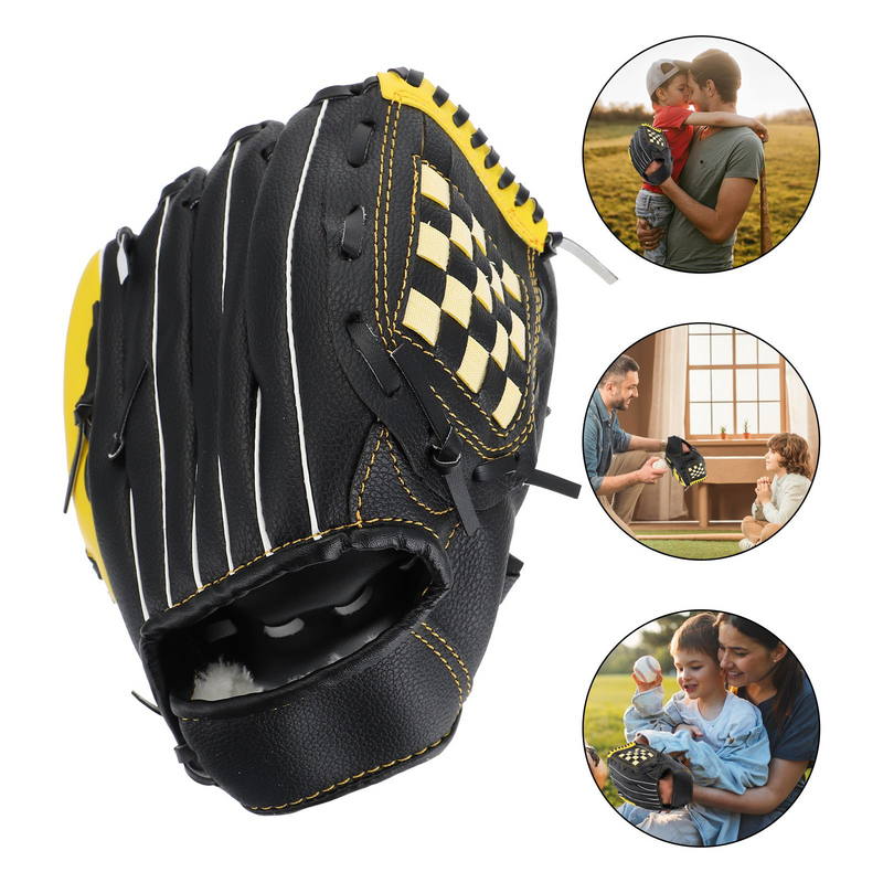 Guantes de béisbol duraderos para niños, accesorios de PU para deportes, protección de Softball