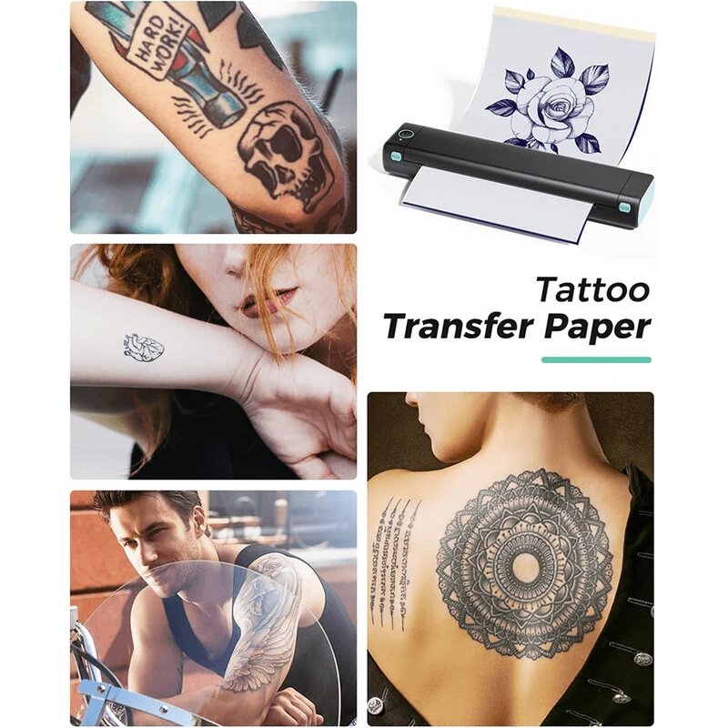 Phommemo M08F Tattoo Transfer Pape formato A4 Tattoo Stencil Paper Copy Paper carta termica per accessori per macchine per il trasferimento di tatuaggi