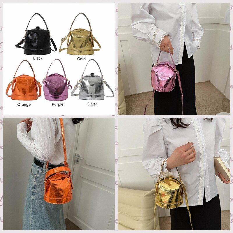 女性のための光沢のある革のハンドバッグ,小さな光沢のあるファッショナブルなハンドバッグ,カジュアルなショルダーストラップ