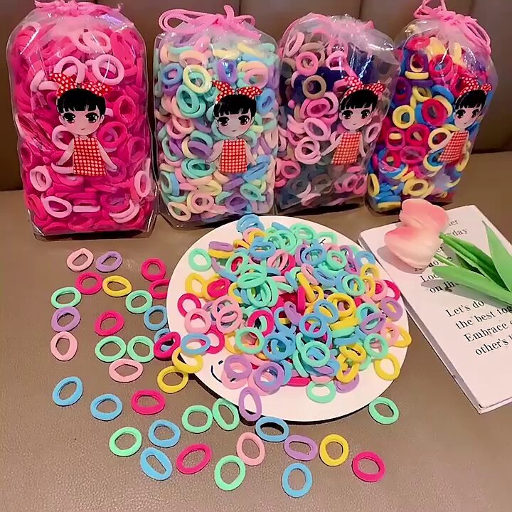 100/300 sztuk/zestaw kobiety kolorowe nylonowe elastyczne gumki do włosów kucyk trzymają opaska do włosów opaski gumowe gumki do włosów