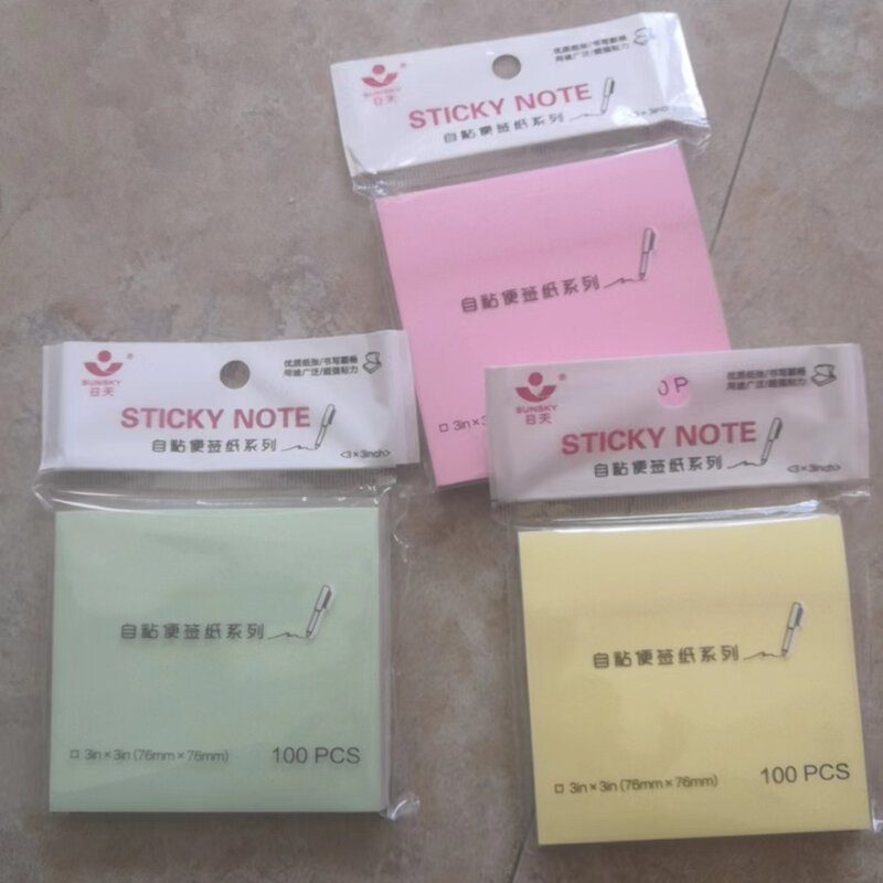 Viscose colored sticky notes note pad reminder sticky notes mixed colors 100 sheets/book suitable for office and student supplie
