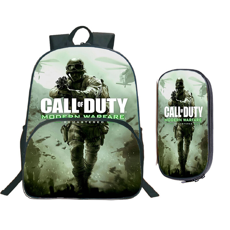 2pcs Set Call Of Duty Warzone Print Backpack for Middle School Boy Bookbag Waterproof Schoolbag Call Of Duty Backpack Travel Bag