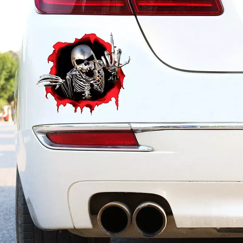 Naklejka na samochód kreatywność metalowa wściekła szkieletowa czaszka akcesoria naklejka na zamówienie