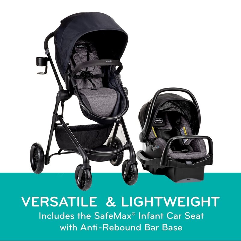Evenflo-asiento de coche Modular Pivot, asiento infantil con barra antirebote, color gris, informal