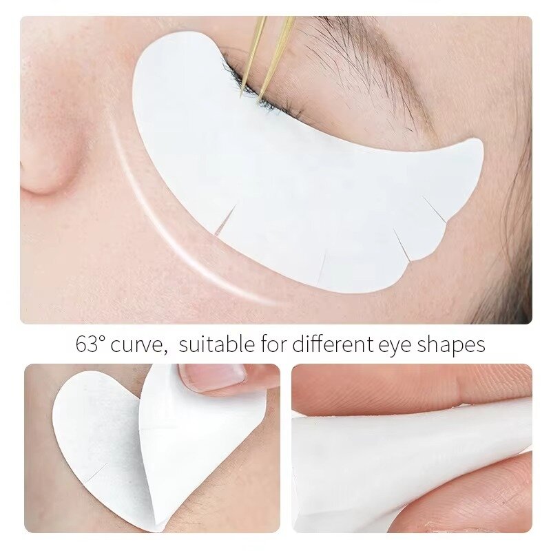 U-Shaped Incisão Gel Paper Patches para Extensão dos Cílios, Cílios Falsos, Sob Eye Pad, Adesivos, Ferramentas de Maquiagem, 100 Pares