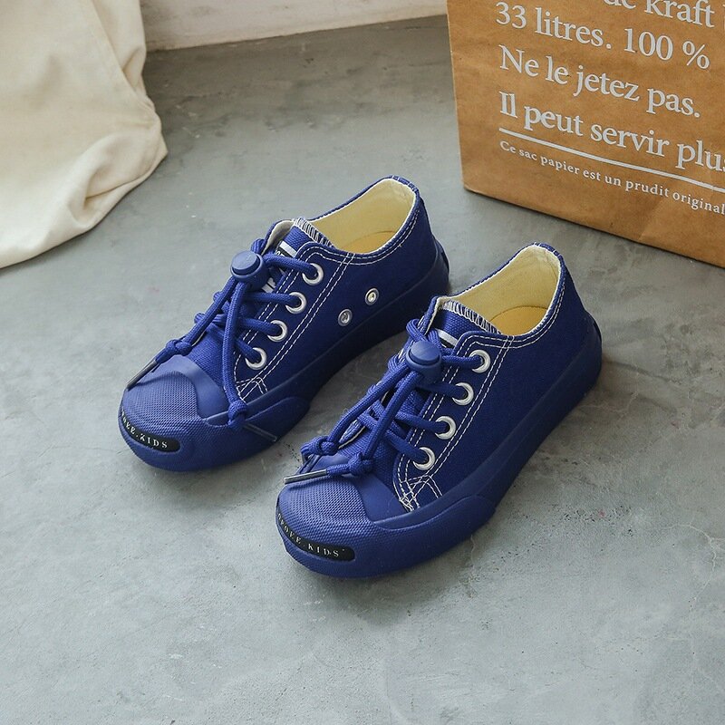 Zapatillas de deporte Unisex para bebé y niña, zapatos de tacón plano, botón suave, Color caramelo, zapatos cortos de lona para caminar