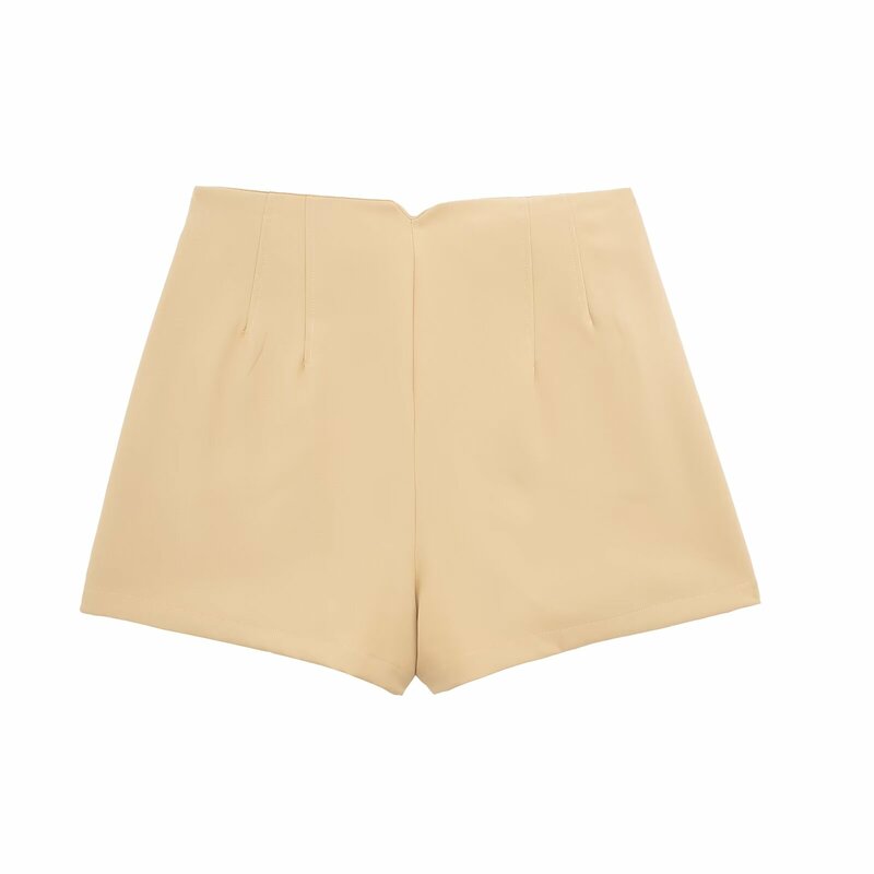 Pantalones cortos con botones de flores para Mujer, Shorts con bolsillos laterales, Retro, de cintura alta, con cremallera, 2024