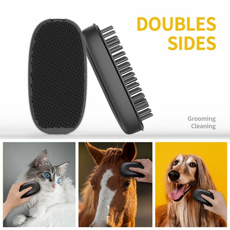 Multi-function Horse Grooming Brush Cleaning Flea Black Puppy Hair Comb Tick Removal Nursing Cattle Tail Combs Body Mane