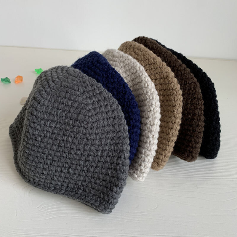 겨울 손으로 짠 이슬람 남성 기도 모자, 이슬람 라마단, 유대인 키파, 따뜻한 머리 랩 캡, 미츠바 모자
