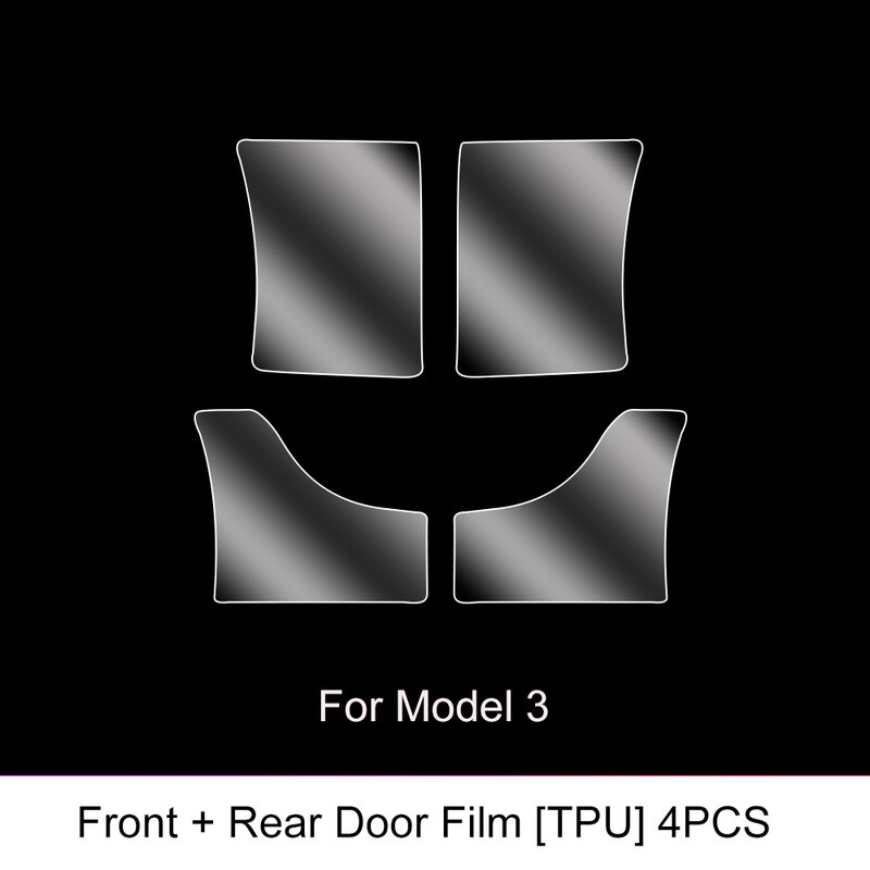 Película protectora de puerta delantera Y trasera para Tesla Model3/Y, 2017-2022, película de TPU Invisible para decoración de ropa de coche, accesorios especiales