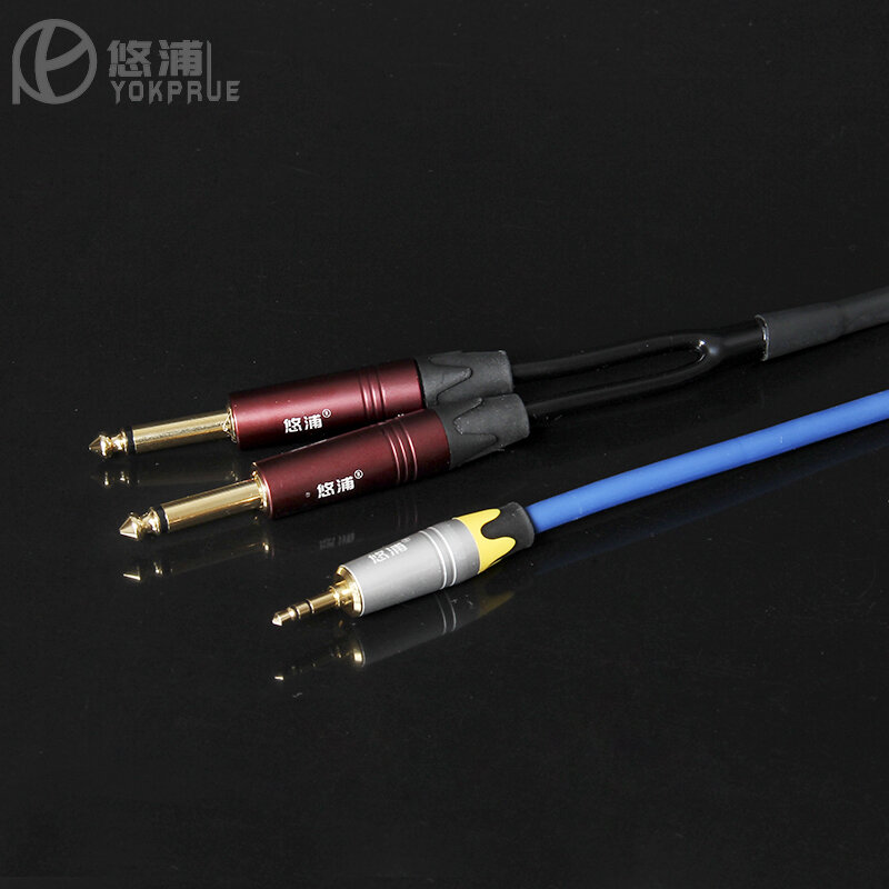 Youpu-cable de audio de 3,5mm, cable de conexión para mezclador de audio de teléfono móvil, cable de audio doble 6,5, cable de cobre puro