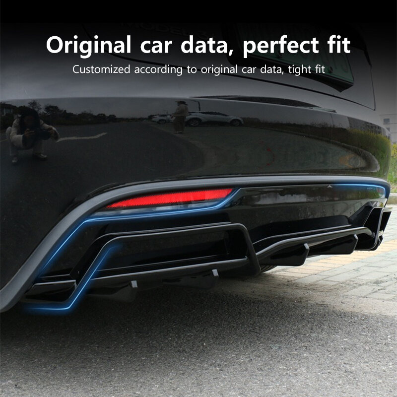 NovaAcc-Difusor traseiro para Tesla Model 3, Matte ABS Cover, protetor traseiro, avental, Highland 2024, Acessórios de carro