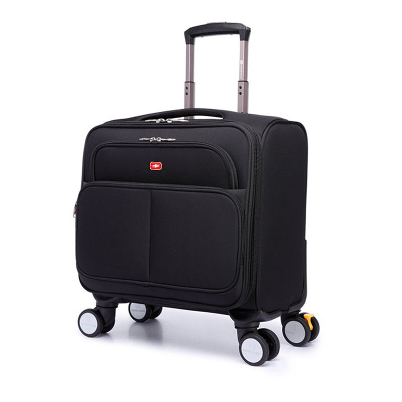 Новый нейлоновый темный черный мужской/женский Телескопический чемодан для путешествий 20 дюймов багаж с спиннером