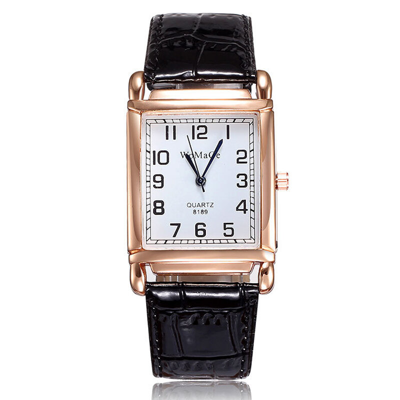 Reloj de pulsera clásico con forma cuadrada para mujer, accesorio de pulsera de cuarzo, con forma cuadrada, hv5n