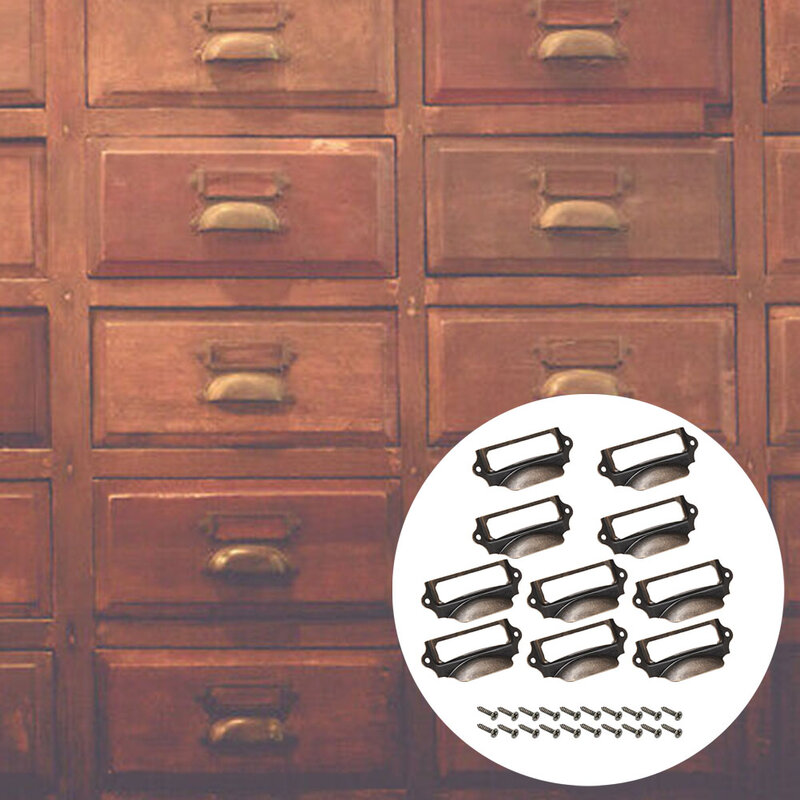 Caja de joyería de hierro con mango de tracción, etiqueta de hierro, tornillos Retro, gabinete de bronce, práctico y elegante, nuevo, gran oferta