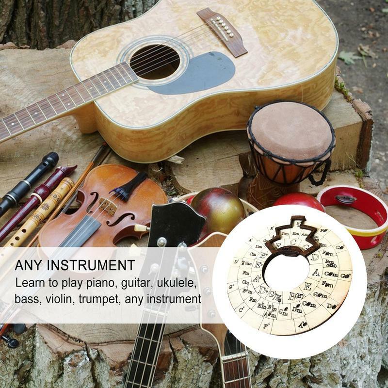 Rueda circular de Fifths para escritura de canciones y exploración musical, herramienta de acorde de madera, expande tu capacidad de juego imprescindible