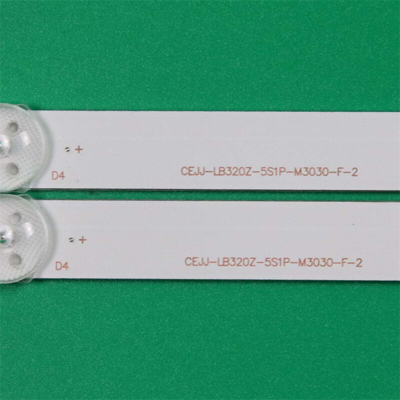 2 pçs/set led barras de iluminação da tv CEJJ-LB320Z-5S1P-M3030-F-2 "tira de luz de fundo M3030-G-3"