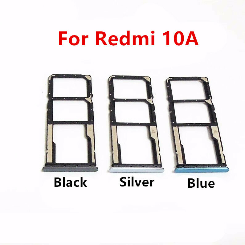 10PCS Sim Cards Adapters For Xiaomi Redmi 10A Dual Tray Socket Slot Holder Chip Drawer Replace Repair Housing Parts