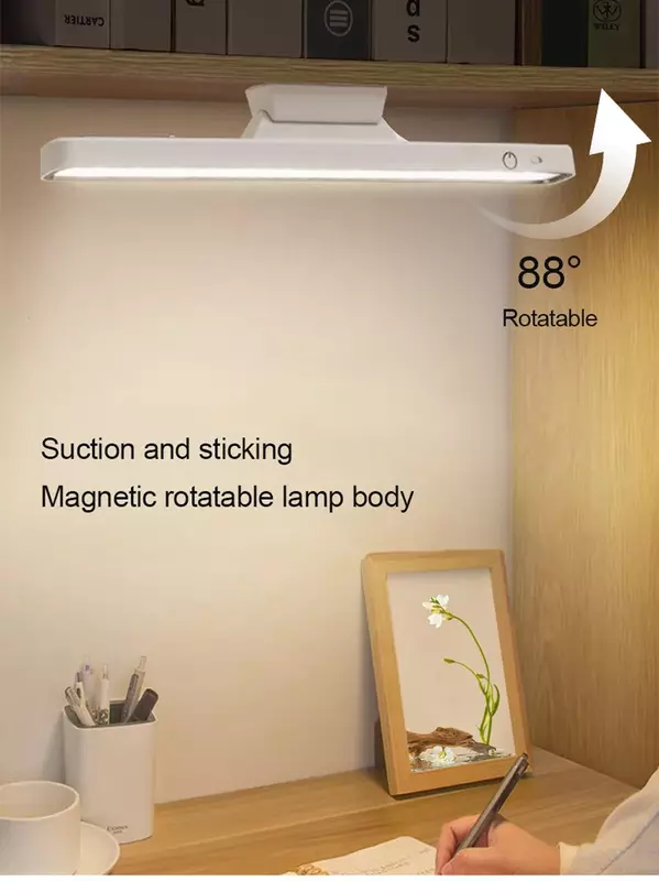 Lámpara de escritorio de Oficina LED de noche, lámpara de mesa recargable por USB, lámpara de escritorio magnética suspendida, atenuación, protección de ojos, luz de dormitorio