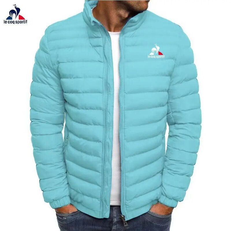 남성용 스탠딩 칼라 따뜻한 가죽 재킷, 스트리트 패션 캐주얼 다운 재킷, 2023 하이 퀄리티 겨울 신상