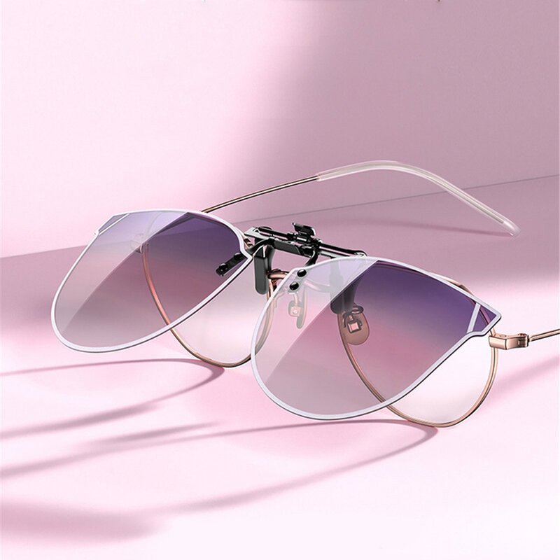 VIVIBEE – lunettes de soleil à Clip pour femmes, verres polarisés surdimensionnés à œil de chat pour la conduite, lunettes de soleil violettes