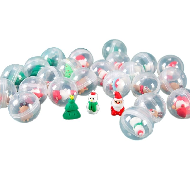 クリスマス置物カプセル子供のためのおもちゃメリークリスマスパーティーの好意カプセルおもちゃの自動販売機子供ギフトドロップシッピング