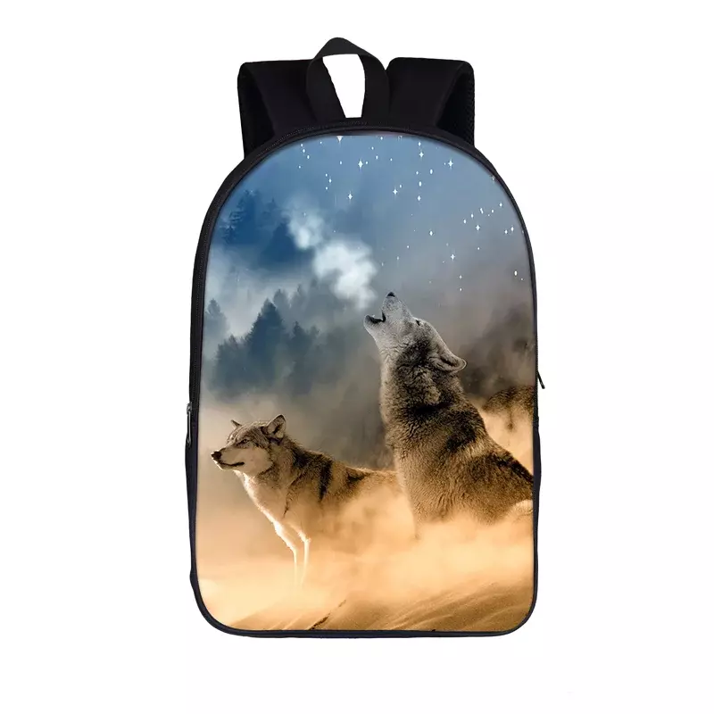 Cool Wild Wolf Printed Backpack Children School Bags Teenagers Boys Girls Book Bag Laptop Backpacks Women Men Travel Backpack