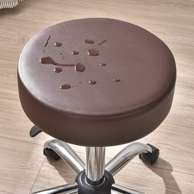 Funda de cuero PU para silla redonda, Protector impermeable a prueba de polvo para asiento de Bar, taburete, hogar, restaurante, Hotel, banquete
