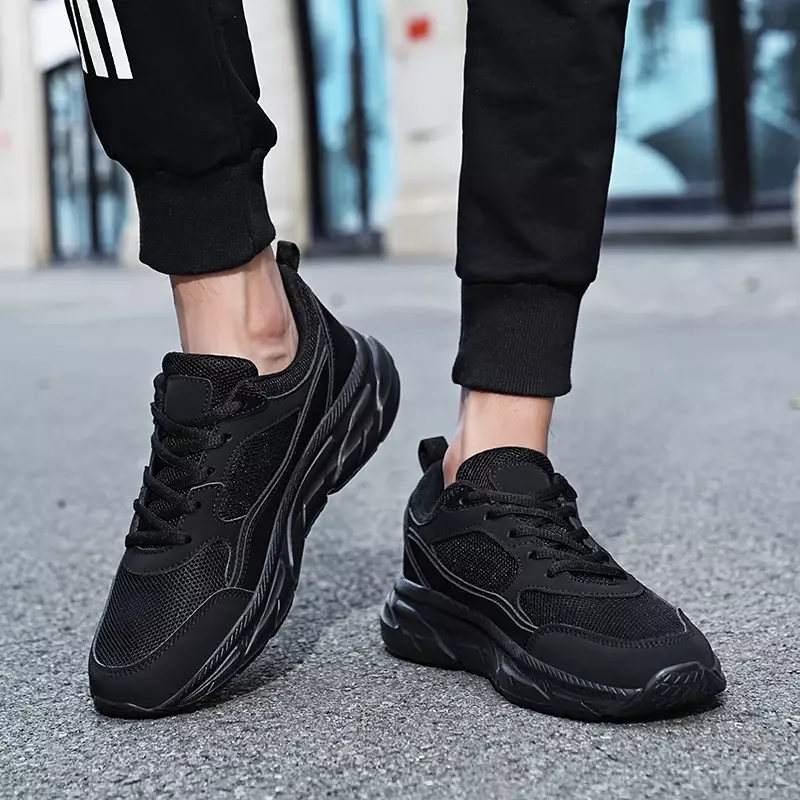 2024 Tennis Shoes New Autumn and Winter Mesh Large Size Sports Shoes Men's Outdoor Black Sports Shoes Adult Men's Casual