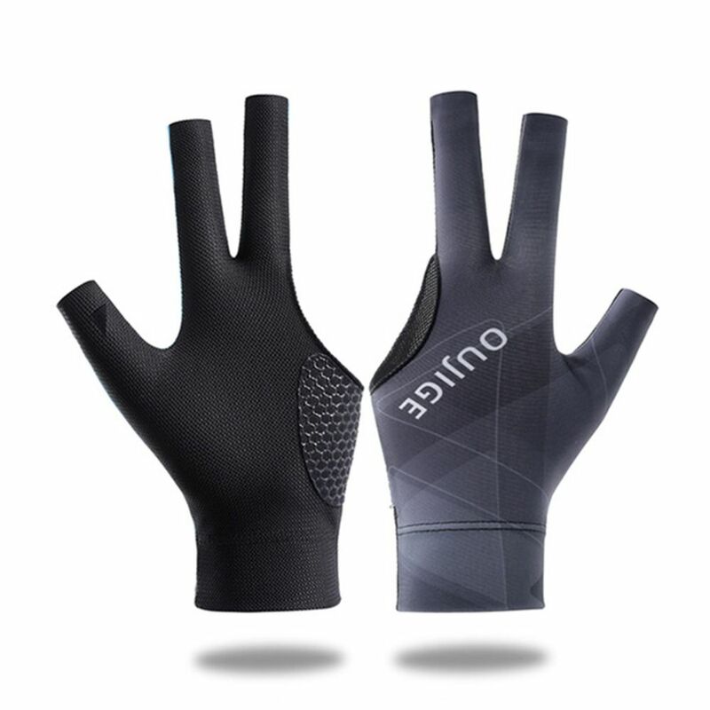 Guante de billar de tres dedos, accesorio de entrenamiento transpirable, antideslizante, elástico, para mano izquierda y derecha