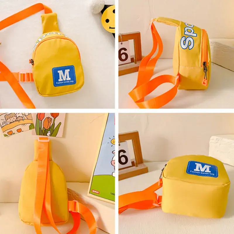 Cute Fashion Letter zaini per bambini bambini Boy Girl Chest Crossbody Bags borsa per imbracatura da viaggio zaino per Snack regolabile per bambini