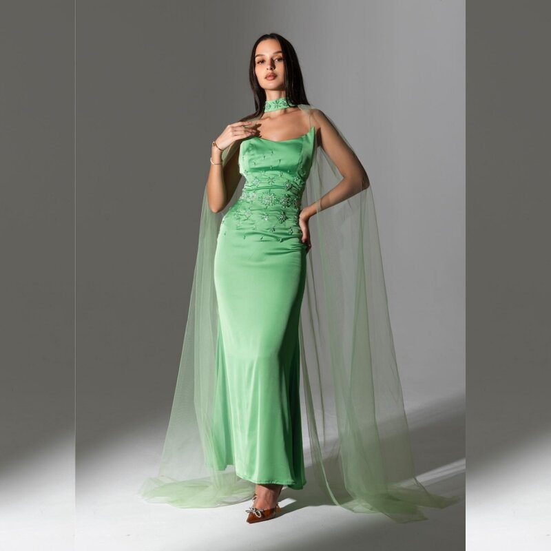 Женское облегающее платье без бретелек с бисером для свадебной вечеринки, платье средней длины на заказ, Саудовская Аравия