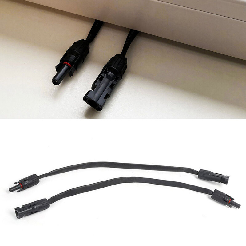 1Pair PV Solar Cable Feedthrough 4mm²/6mm² 1M Cable Copper Flat Connection Cable Solar Balcony Door Window Connection Line Parts