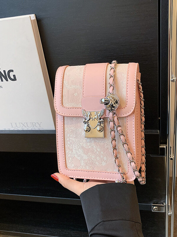 Mini Cross Bag Fashionable Lace Chains One Shoulder Bags for Phone