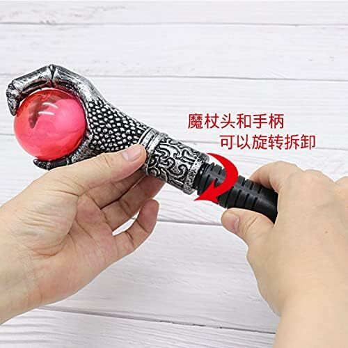 Cosplay Scepter,Walking Stick Props Eagle Claw Ball Grasping Stick King Wand,Red Party Halloween Props for Adult and Children