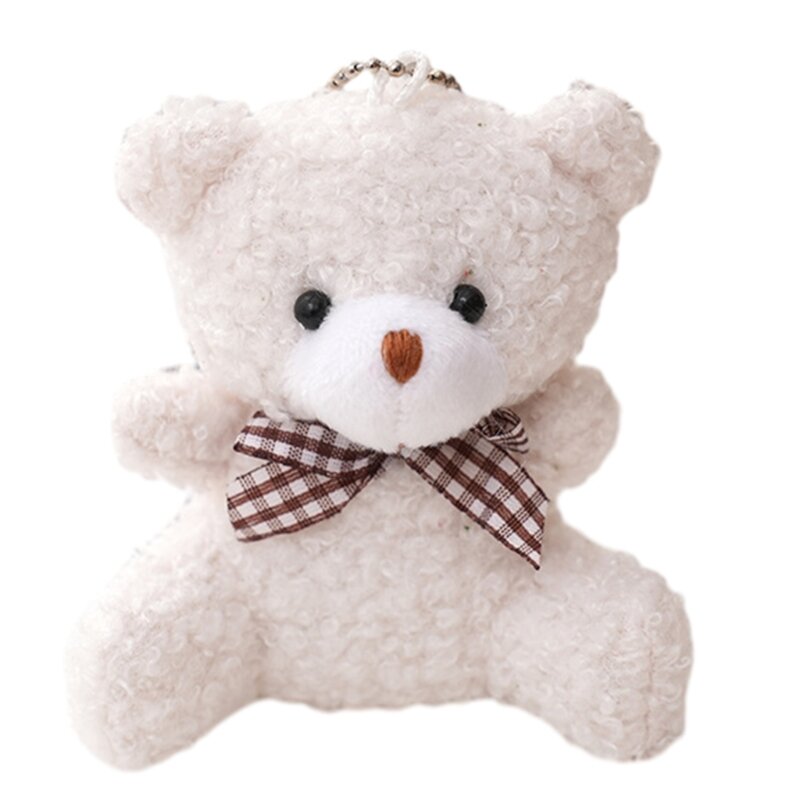 짧은 봉제 펜던트 귀여운 곰 키 체인 결혼식 장식 곰 인형 소녀 선물