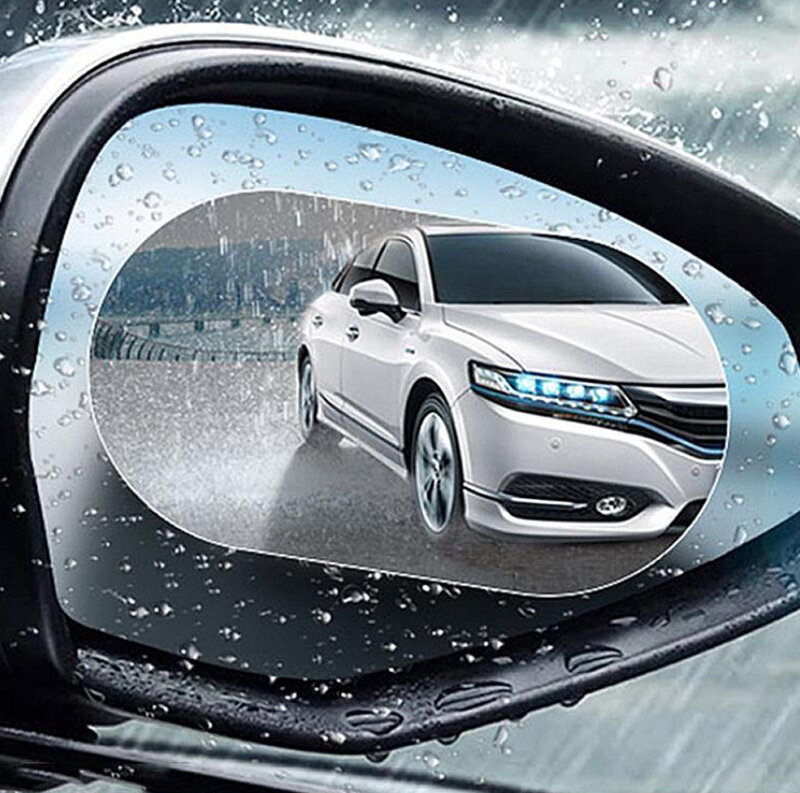 Protector de lluvia para ventana de coche, pegatinas de vidrio impermeables, película protectora para espejo retrovisor, antiniebla, transparente, 2 uds.
