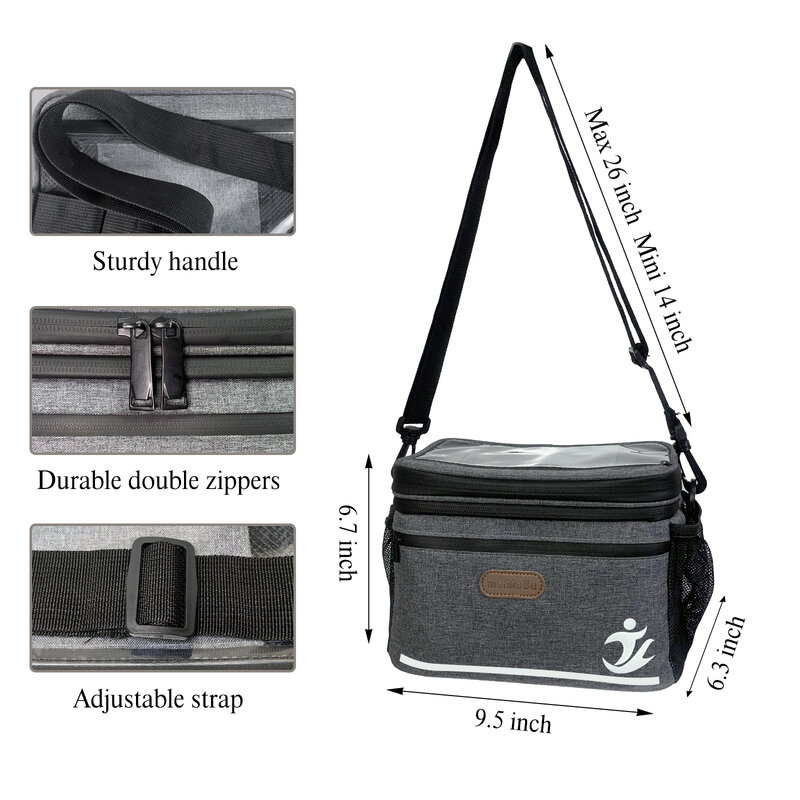 Cycling Bag Outdoor Sport Bag Insulated Lunch Box Handbag Leakproof Thermal Cooler Tote Bike Handlebar Bag for Men and Women 6L