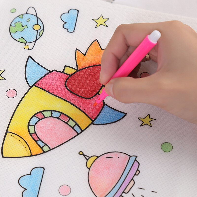 20 pezzi borsa Graffiti fai da te con pennarelli da colorare pittura a mano borse Non tessute per bambini artigianato artistico riempimento a colori giocattolo da disegno