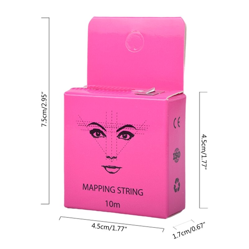 Pre-ink Mapping String for Microblading Eyebow Makeup Dyeing Liner Thread Semi Permanent Positioning Brow Measuring Tool
