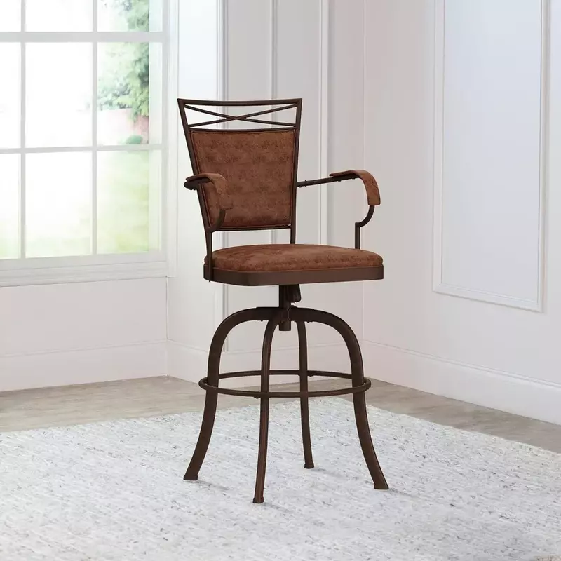Bar stool swivel tilt bar stool with aged bronze finish