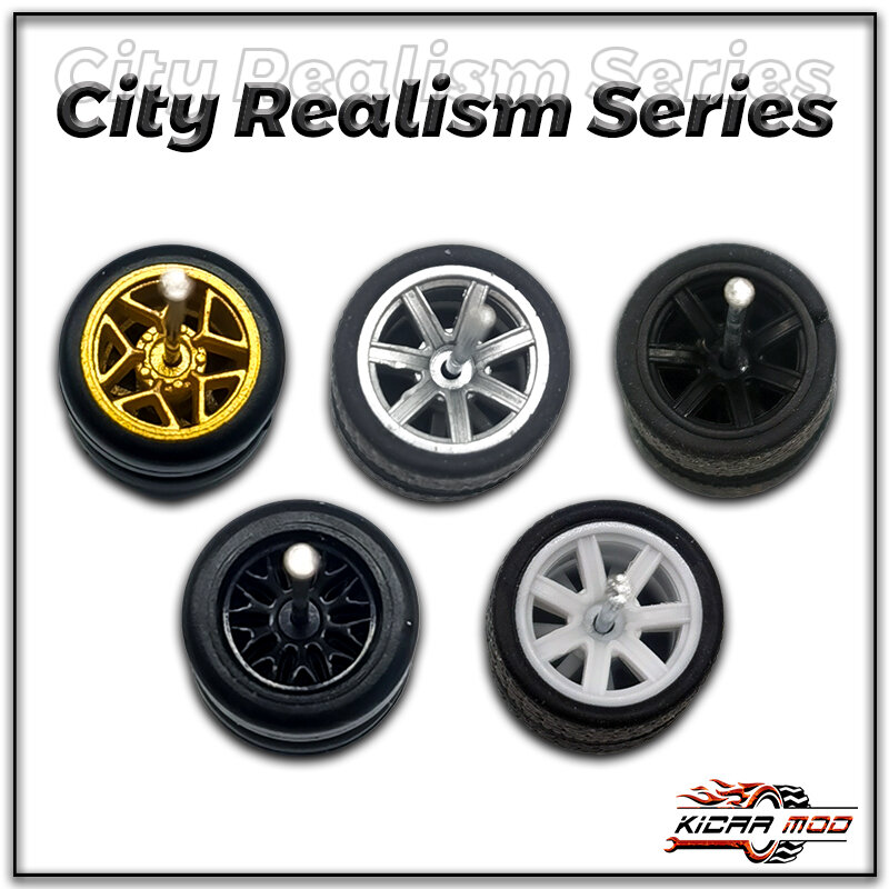 Ruedas de la serie City Realism para coche de carreras 1:64, 1/64 ruedas (5 juegos), coche fundido a presión, coche deportivo dedicado, regalo para adultos