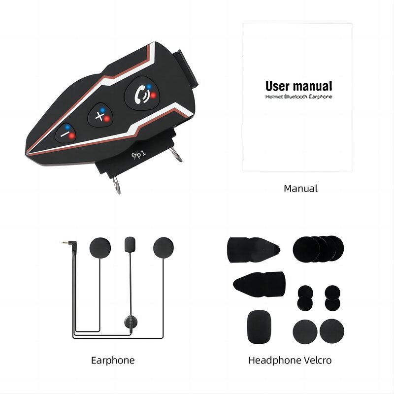 오토바이 헬멧 블루투스 헤드셋, 무선 스키 스피커, 초박형 헬멧 헤드폰, 고음질 음성 지원, IP67 방수