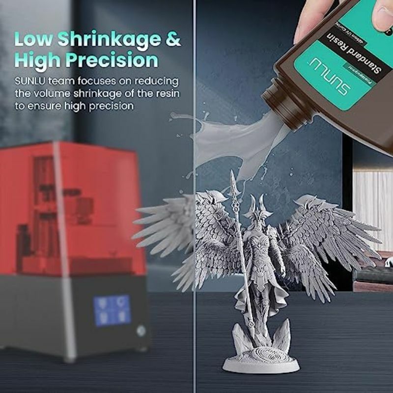 SUNLU-resina UV estándar de 405nm, Material para impresora 3D LCD, fácil de imprimir, buena precisión, envío gratis, 10kg